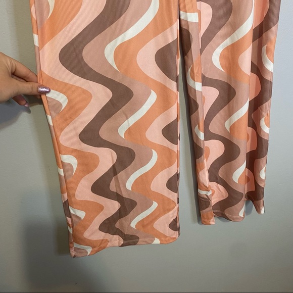 Princess Polly NWT 70s Colorful Swirl Orange Latiana Pants + Top Set Size 8 US - Picture 6 of 11